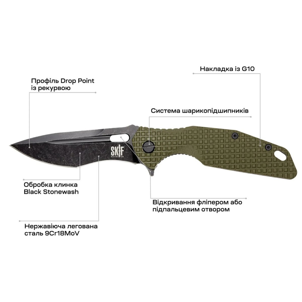 Нож складной Skif Defender II BSW Olive (423SEBG)