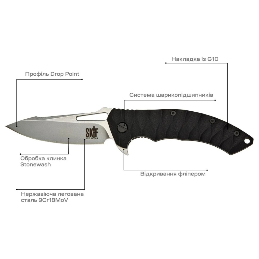Нож складной Skif Shark II SW Black (421SE)