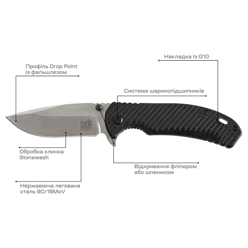Нож складной Skif Sturdy II SW Black (420SE)