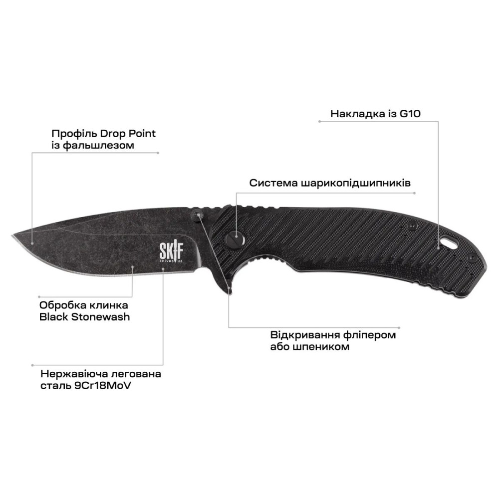 Нож складной Skif Sturdy II BSW Black (420SEB)
