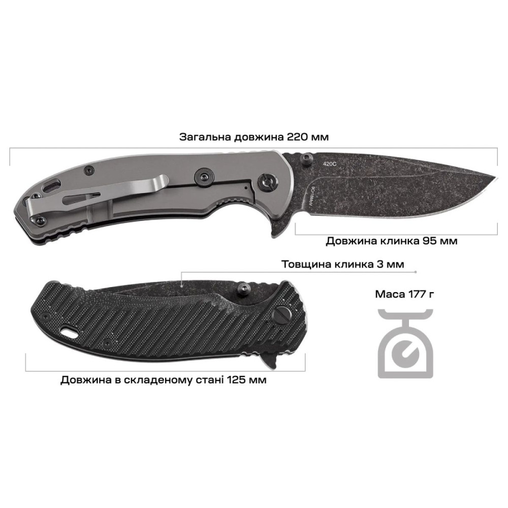 Нож складной Skif Sturdy II BSW Black (420SEB)