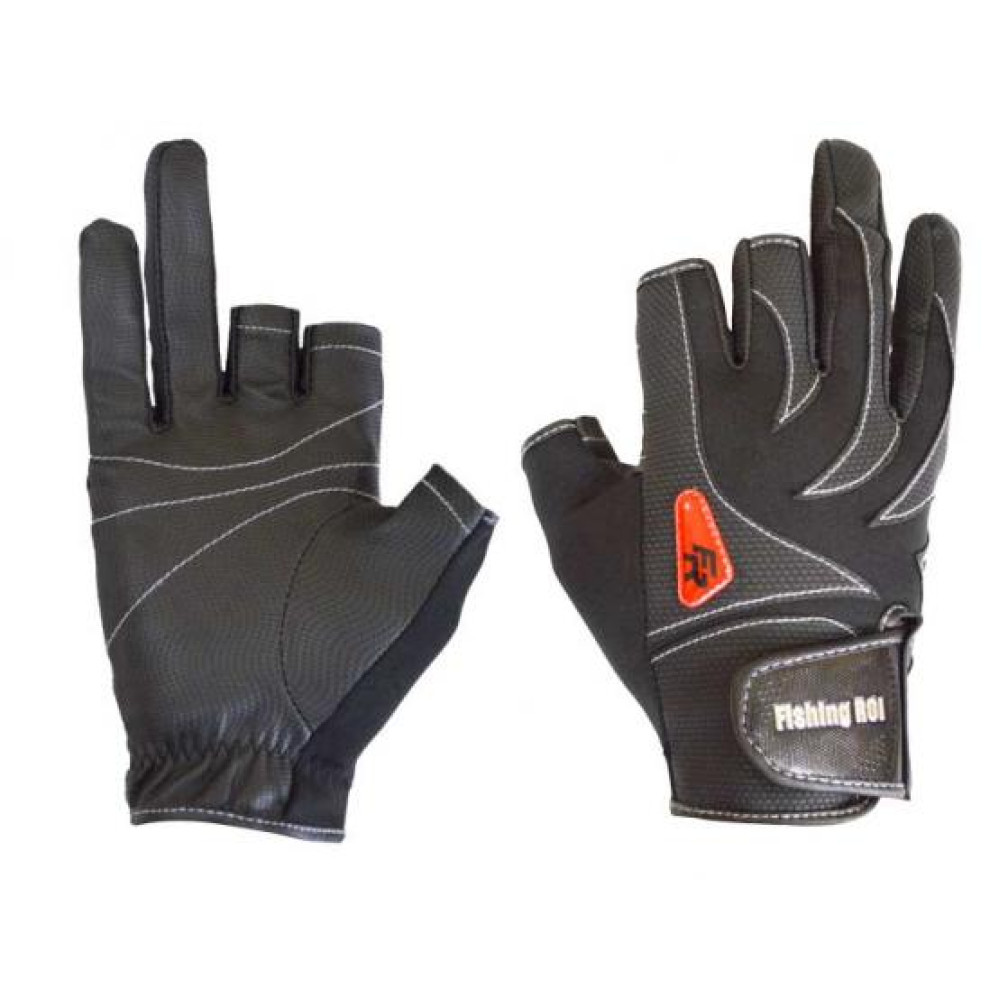 Перчатка спиннингиста Fishing ROI WK-05 black XL (c 2 пальц.) (M301)