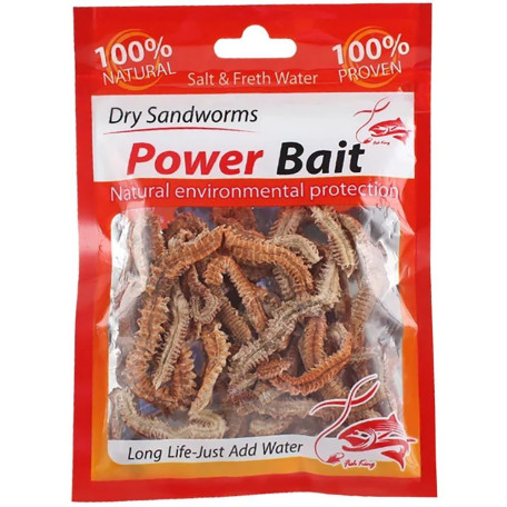 Сушеный Нереис Power Bait морской лиманский червь для ловли пеленгаса (10г)