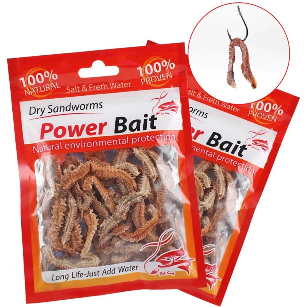 Сушеный Нереис Power Bait морской лиманский червь для ловли пеленгаса (10г)