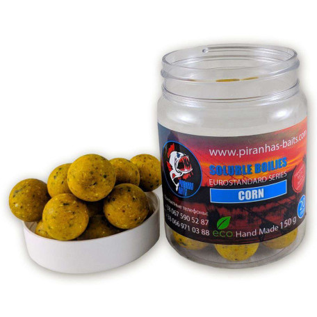 Пылящие насадочные бойлы Piranhas Baits Soluble Boilies Euro Series Corn 20mm 150g