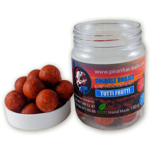 Пылящие насадочные бойлы Piranhas Baits Soluble Boilies Euro Series Tutti Frutti 20mm 150g