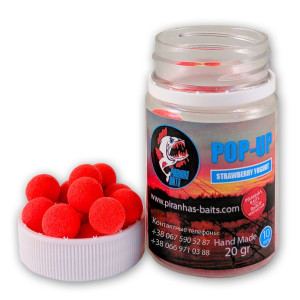 Бойлы Piranhas Baits Pop-up Eurostandard Series 10мм Strawberry Yogurt (20г)