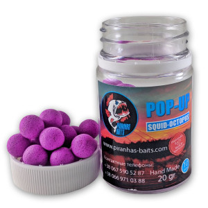 Бойлы Piranhas Baits Pop-up Eurostandard Series 10мм Squid-Octopus (20г)