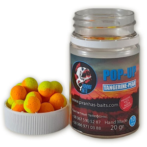 Бойлы Piranhas Baits Pop-up Eurostandard Series 10мм Tangerine Pear (20г)