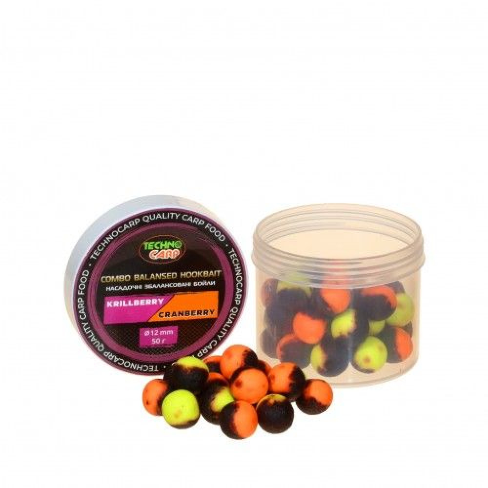 Бойлы насадочные Combo Balansed Krillberry-Cranberry 12мм 50г