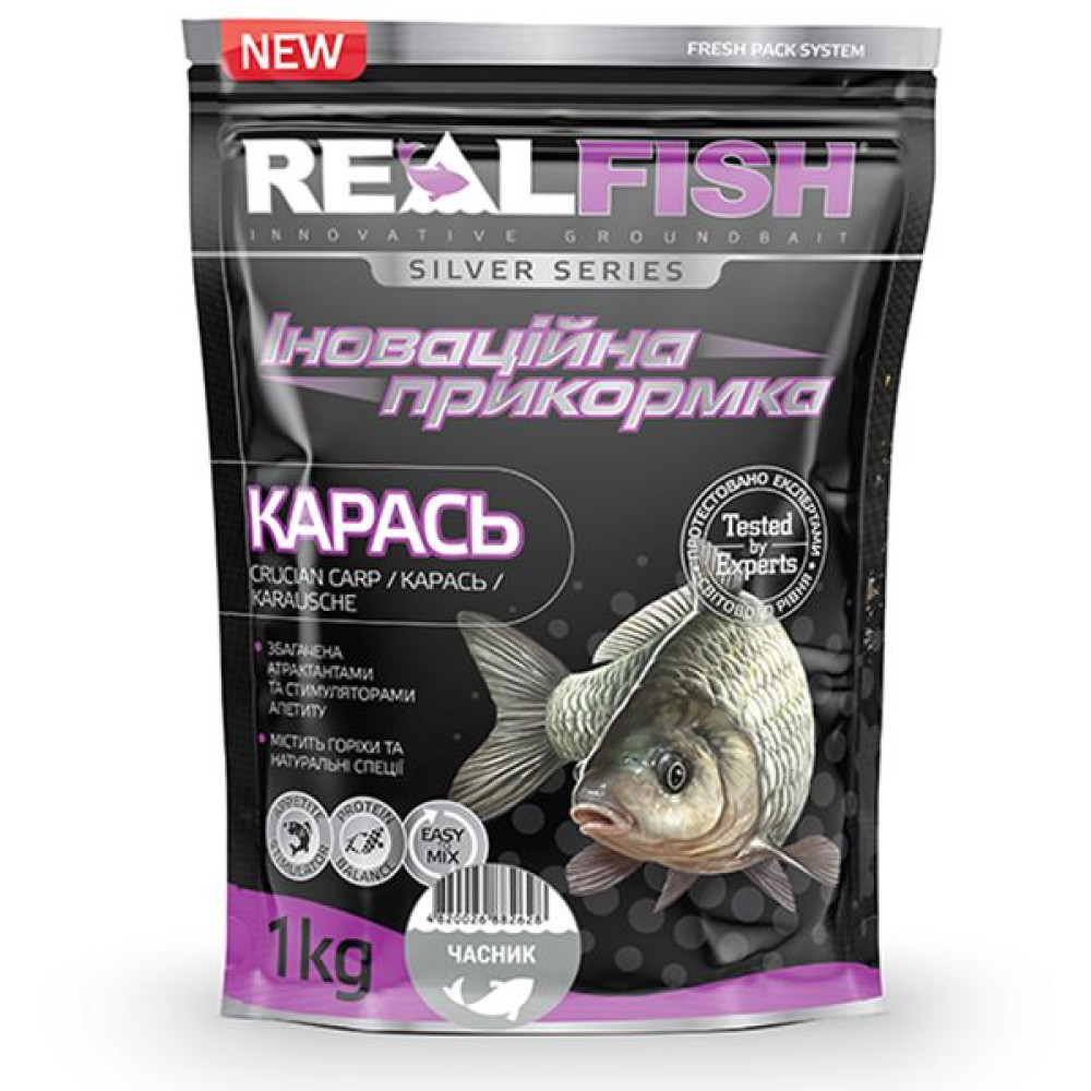 Прикормка Real Fish Карась Чеснок (1кг)