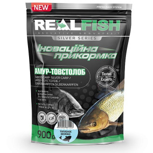 Прикормка Real Fish Амур-Толстолоб Топленое молоко (900г)
