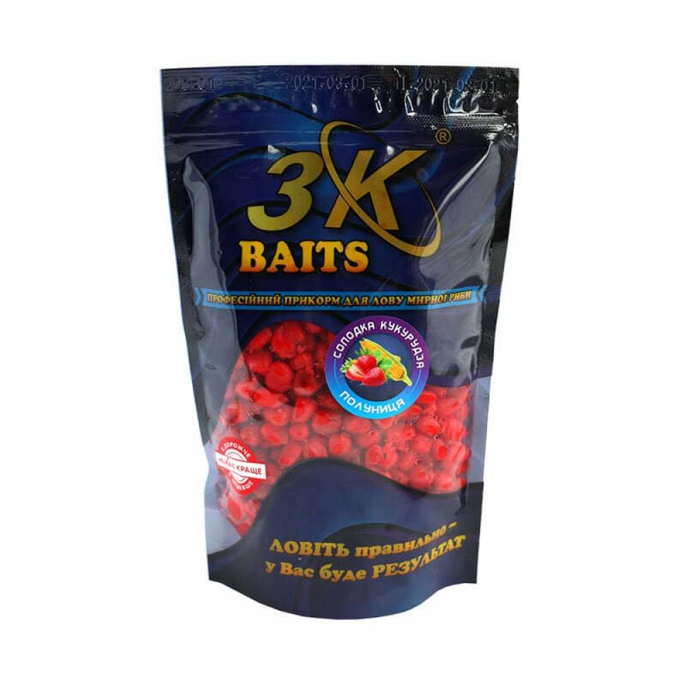 Сладкая кукуруза 3K Baits (клубника), 400г