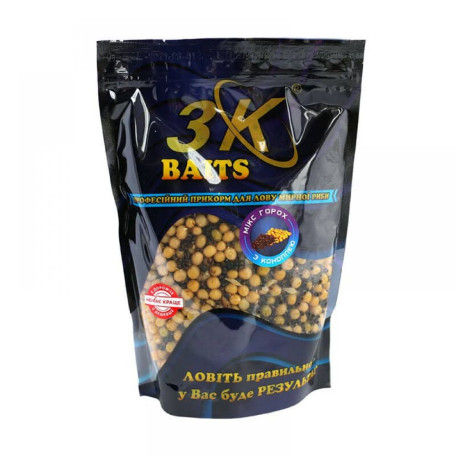 Зерновой микс 3K Baits Горох с коноплей, 800г