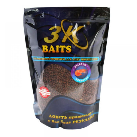 Пеллетс 3K Baits Креветка 2мм 800г