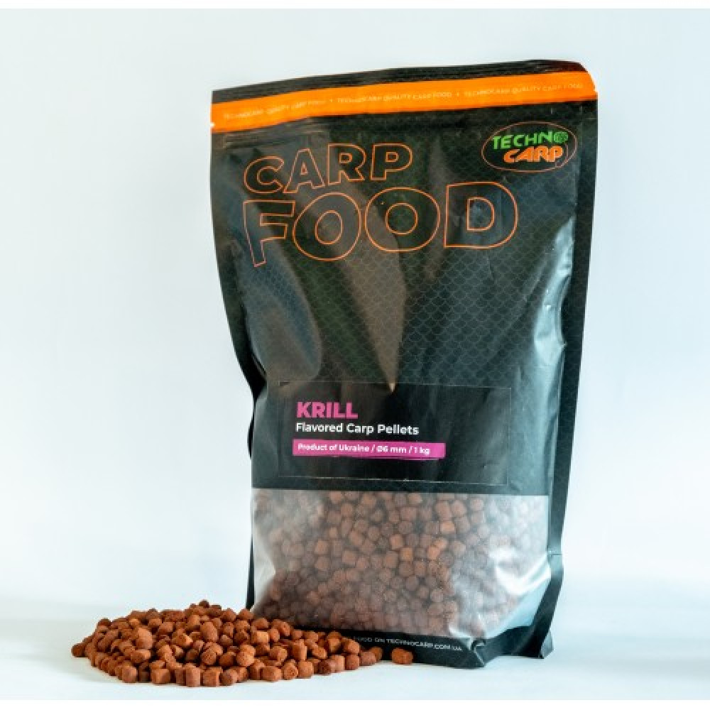 Пеллетс TechnoCarp Flavored carp pellets "Krill" 6мм 1.0кг