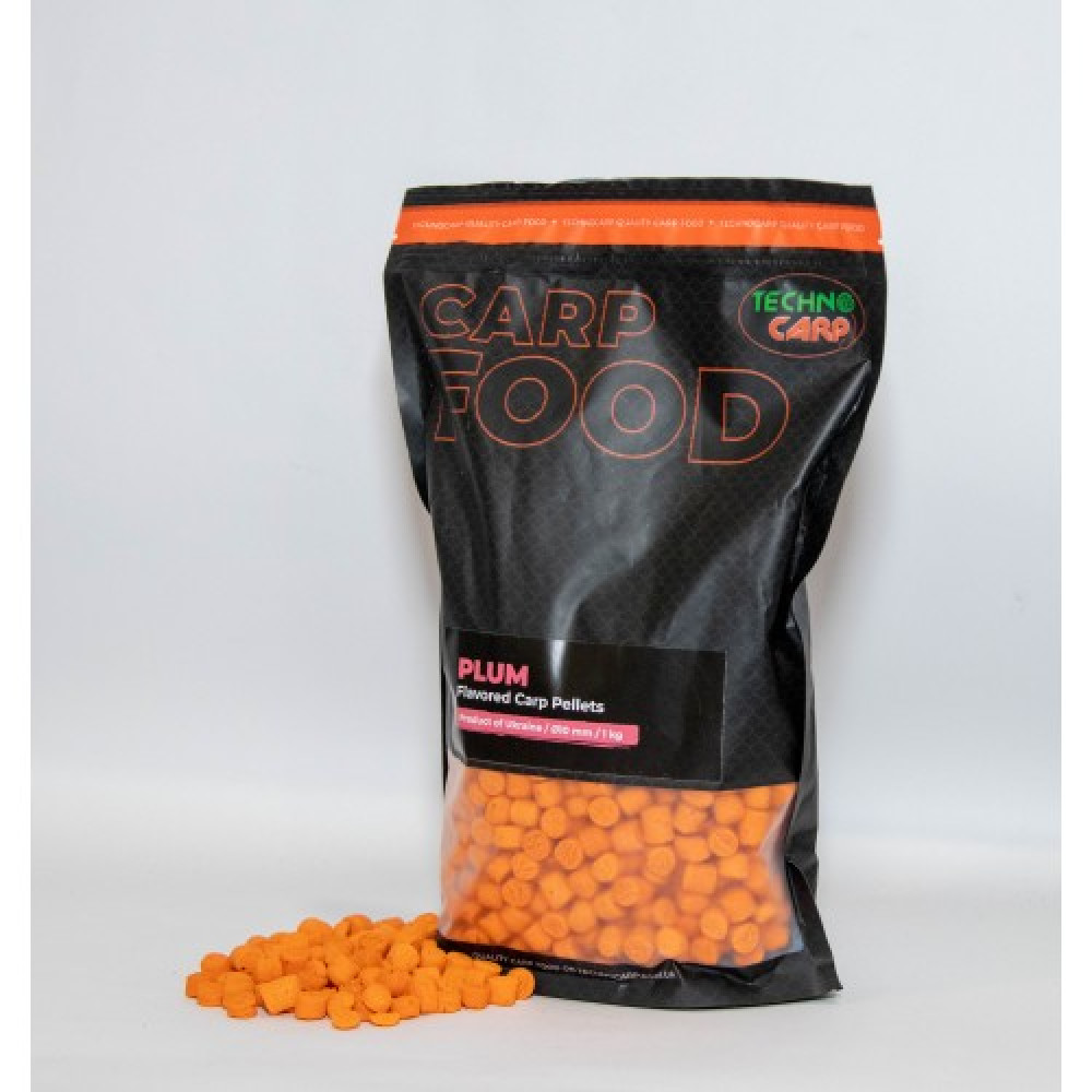 Пеллетс TechnoCarp Flavored carp pellets Plum 10мм 1кг