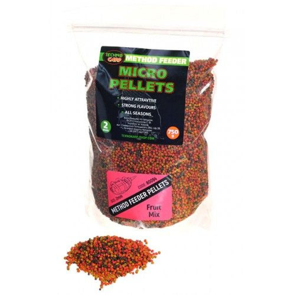 Пеллетс TechnoCarp Method feeder micro pellet Fruit MIX 2mm 750g