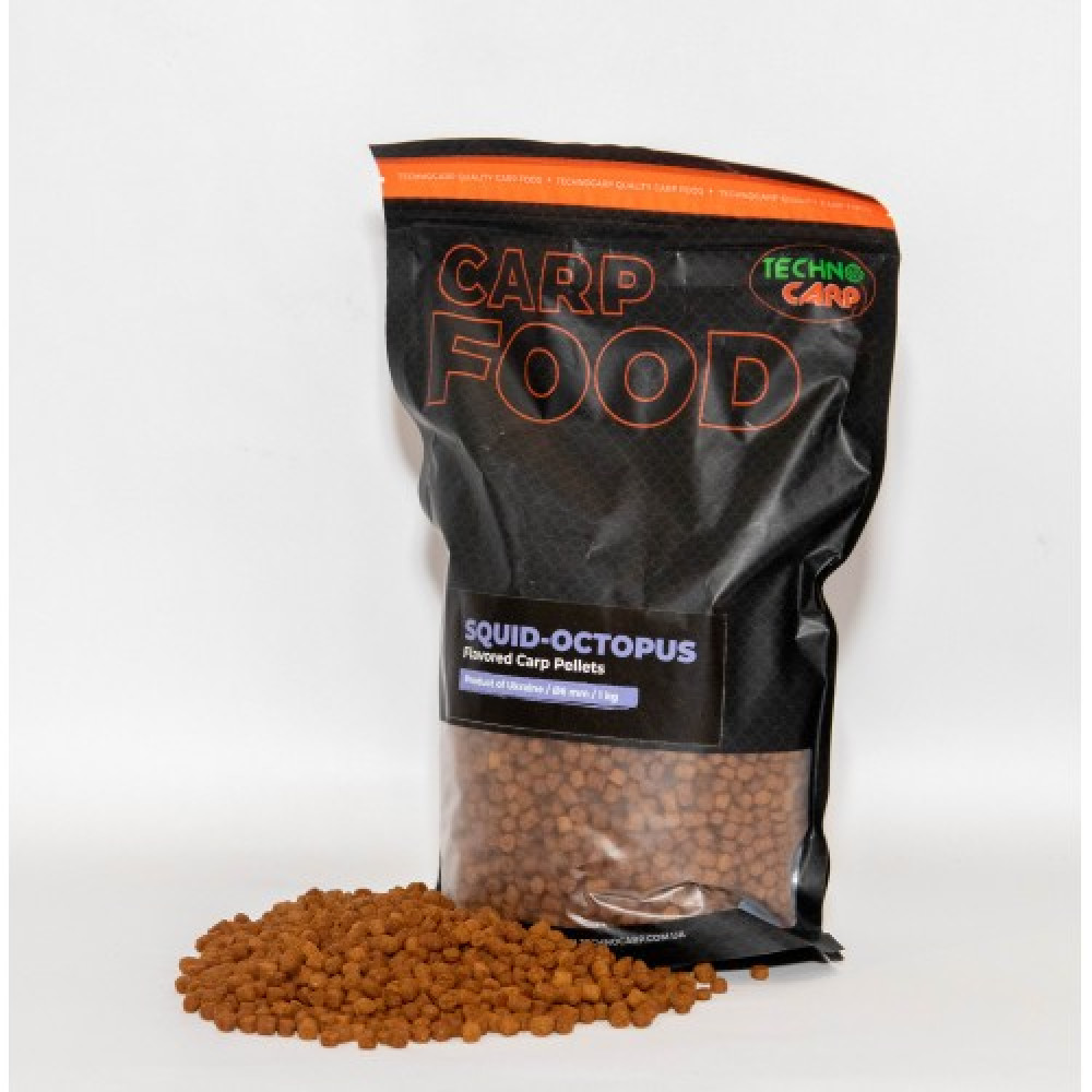 Пеллетс TechnoCarp Flavored carp pellets Squid Octopus 6мм 1.0кг