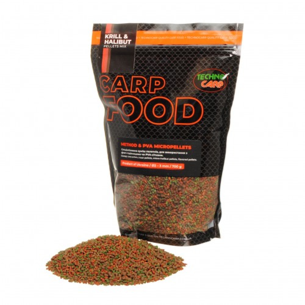 Пеллетс TechnoCarp Method & PVA Micropellets Krill & Halibut Mix 700г