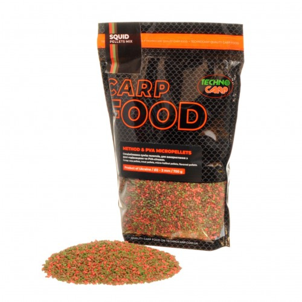 Пеллетс TechnoCarp Method & PVA Micropellets Squid Mix 700г