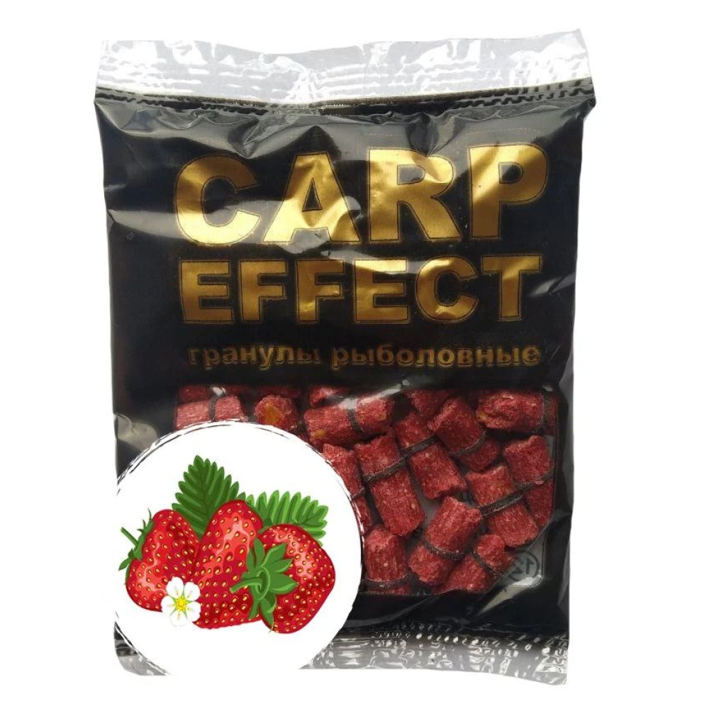 Гранулы с резинкой CARP EFFECT Клубника, 50г