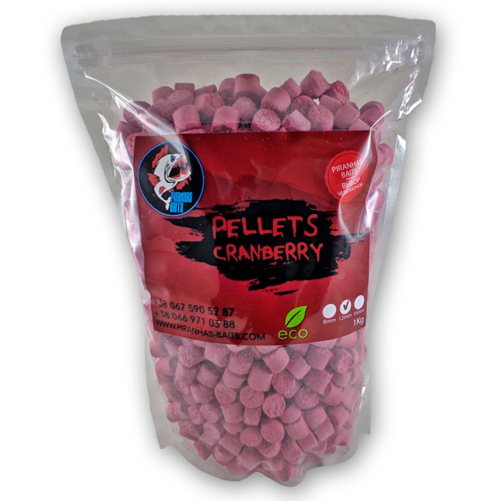 Пеллетс Piranhas Baits Cranberry 12mm 1kg