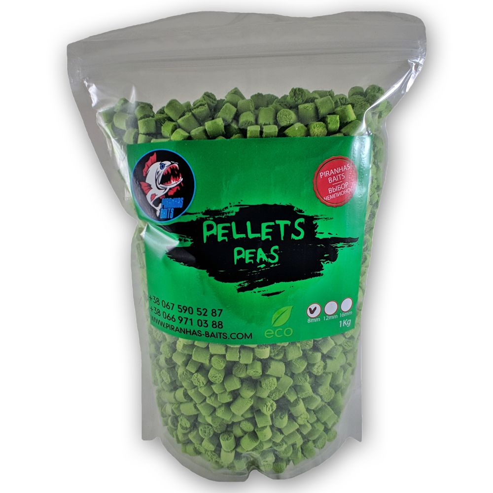 Пеллетс Piranhas Baits Peas 8mm 1kg