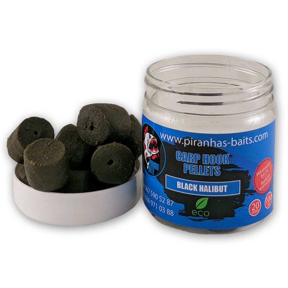 Пеллетс Piranhas Baits Carp Hook Pellets Black Halibut 20mm 100g