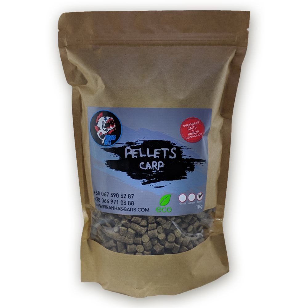 Пеллетс Piranhas Baits Carp 8mm 1kg