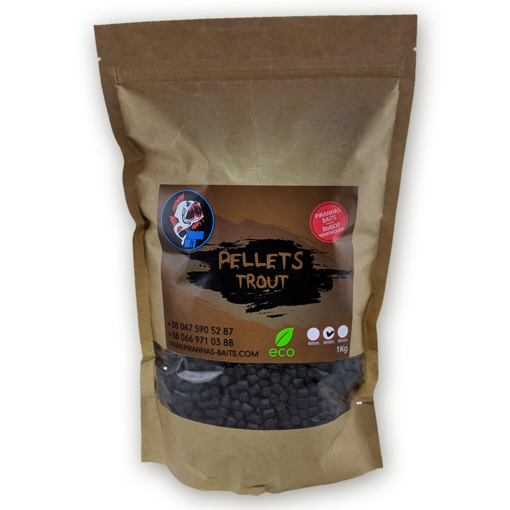 Пеллетс Piranhas Baits Trout 6mm 1kg