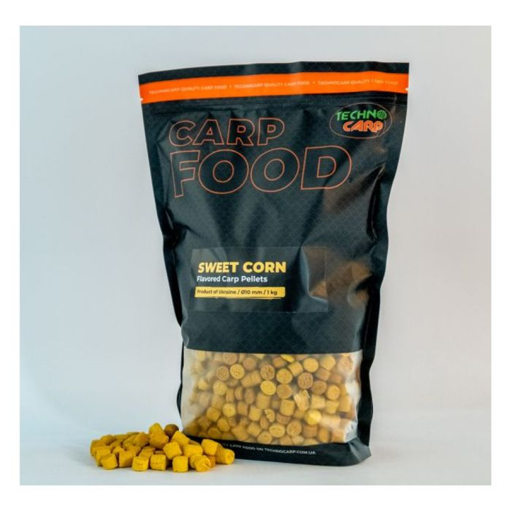 Пеллетс TechnoCarp Flavored carp pellets Sweet Corn 10мм 1кг