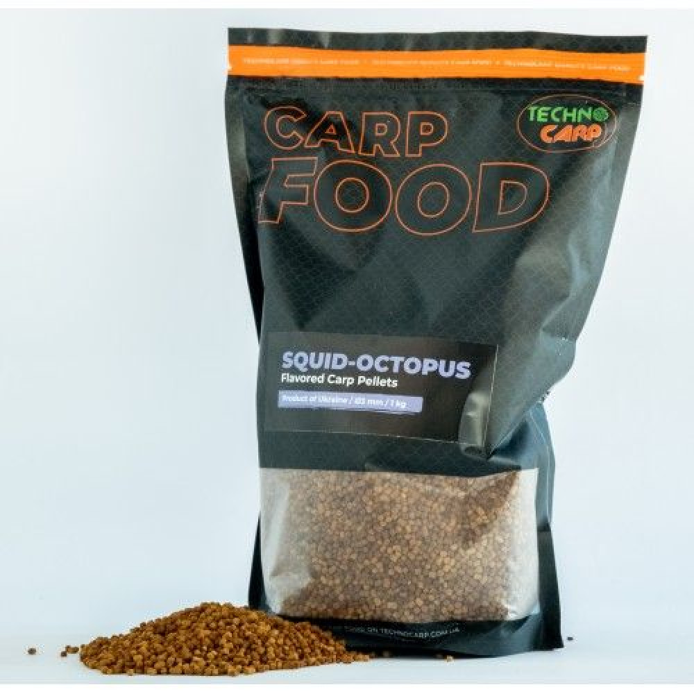Пеллетс TechnoCarp Flavored carp pellets Squid octopus 3мм 1кг