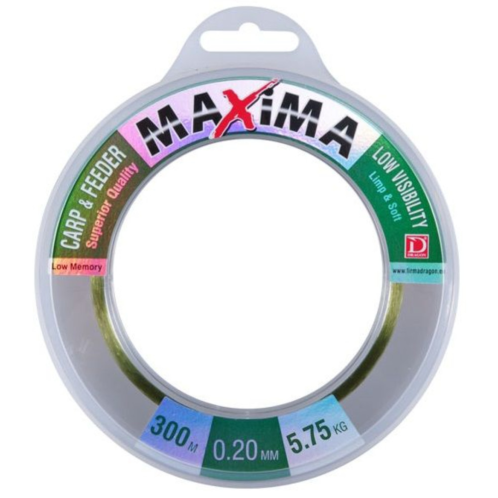Леска Dragon Maxima Carp & Feeder 300м 0.18мм 4.80кг
