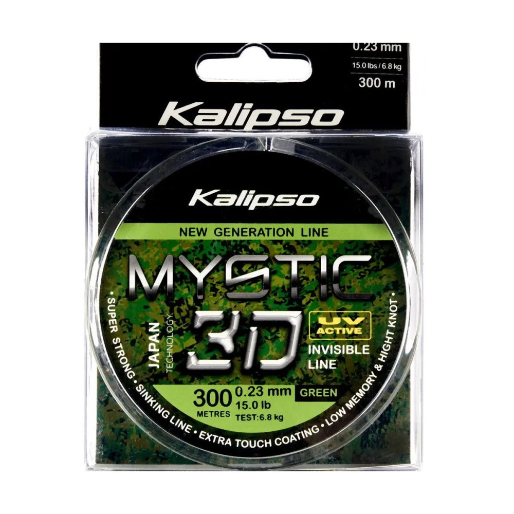 Леска Kalipso Mystic 3D Green 300м 0.23мм 6.8кг