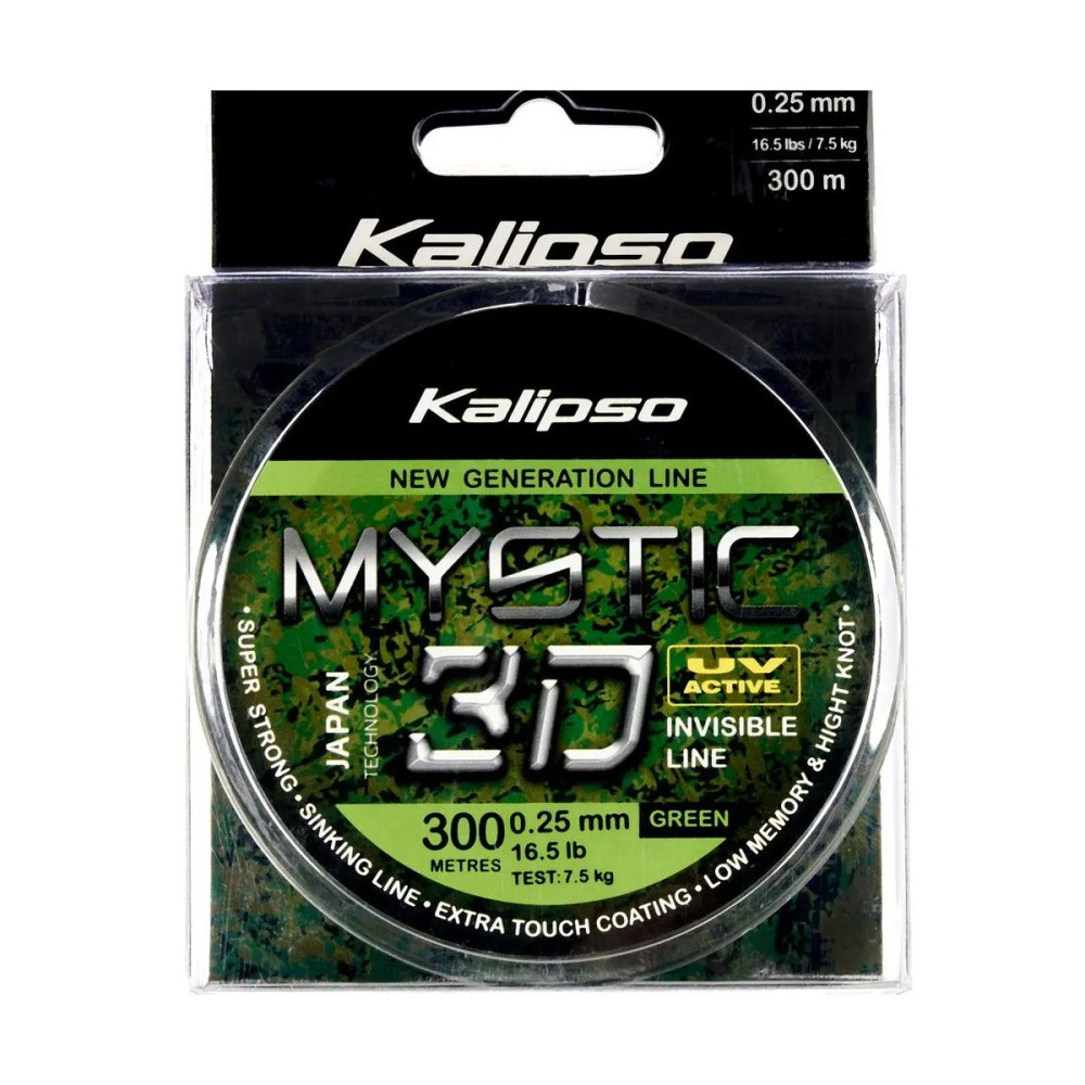 Леска Kalipso Mystic 3D Green 300м 0.25мм 7.5кг