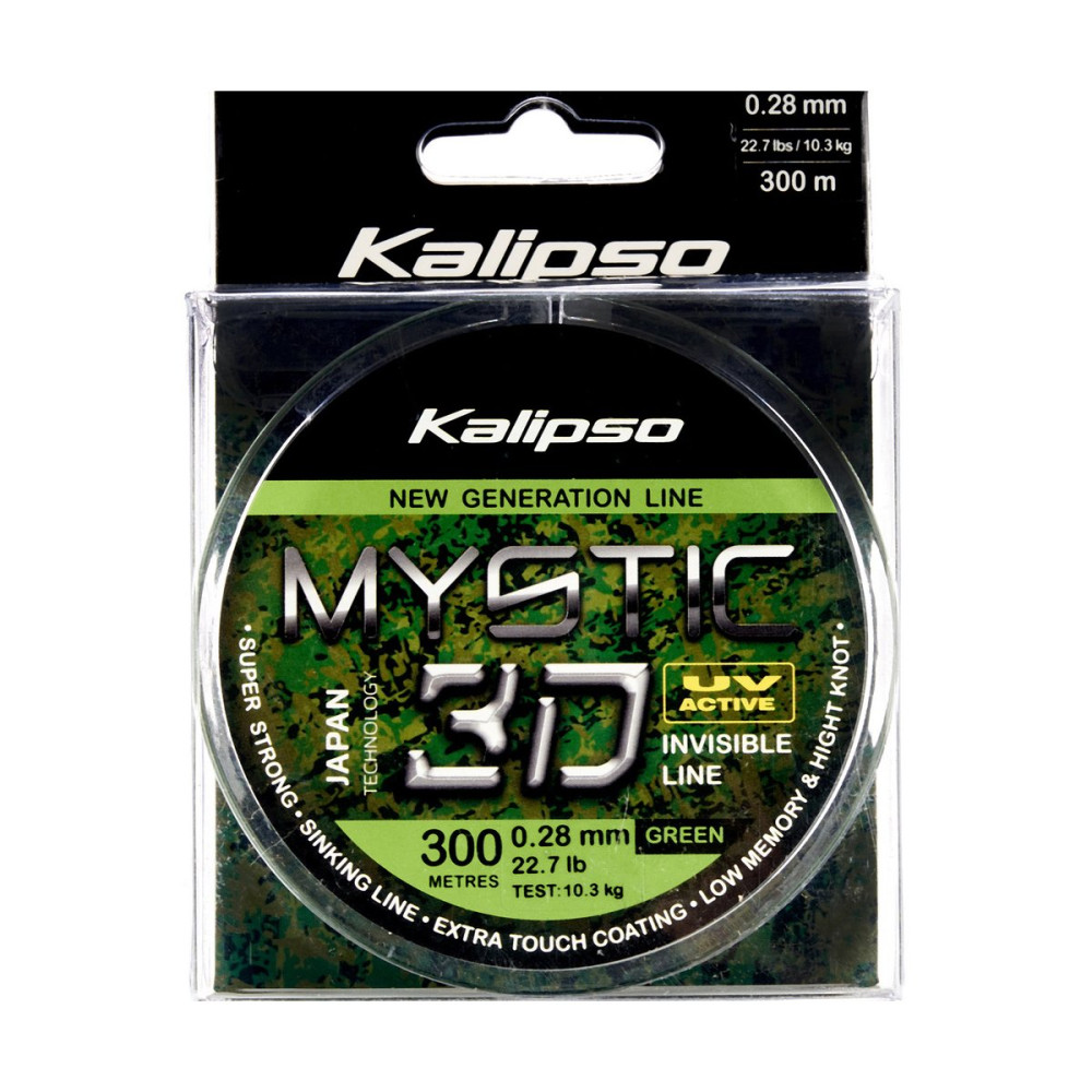 Леска Kalipso Mystic 3D Green 300м 0.28мм 10.3кг