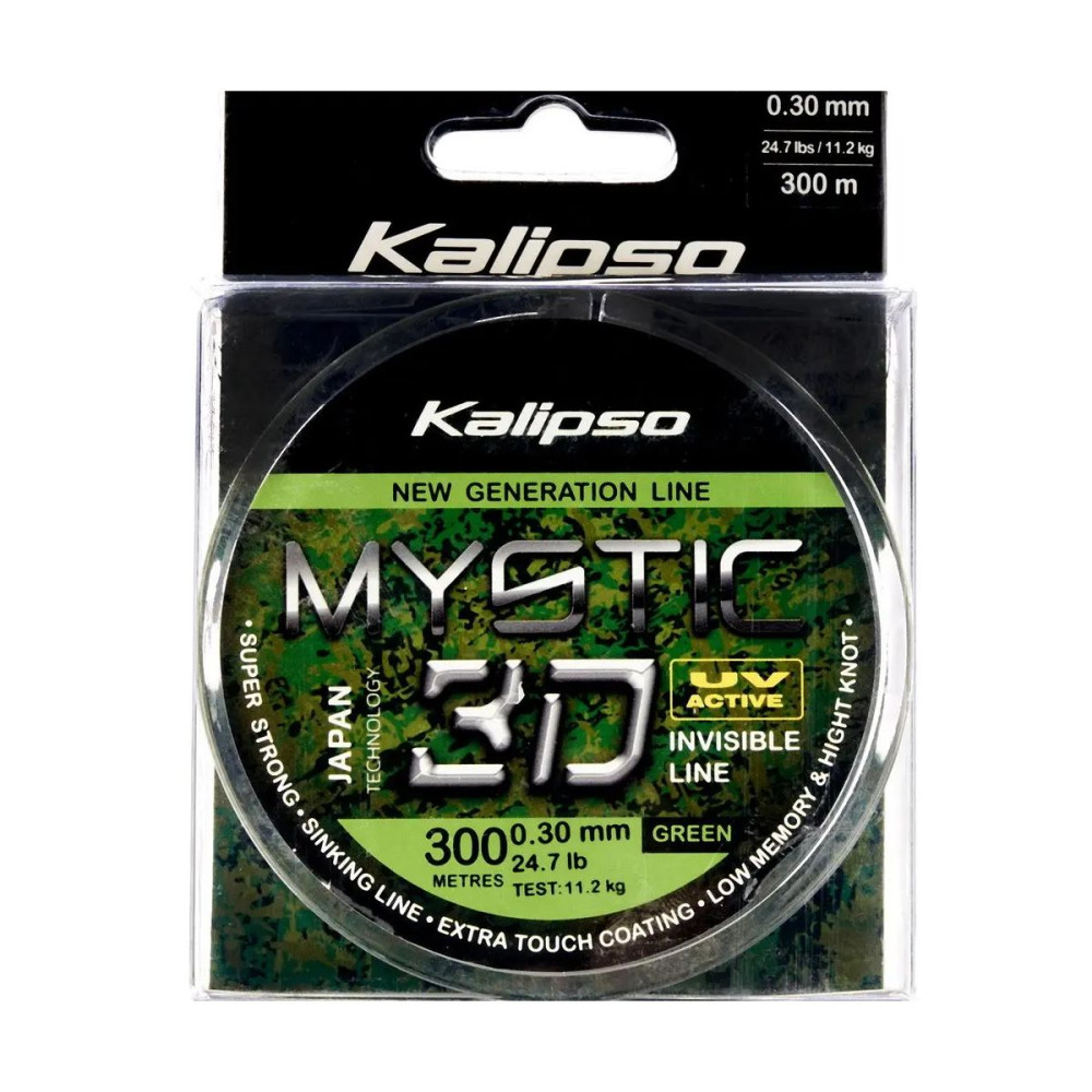 Леска Kalipso Mystic 3D Green 300м 0.30мм 11.2кг