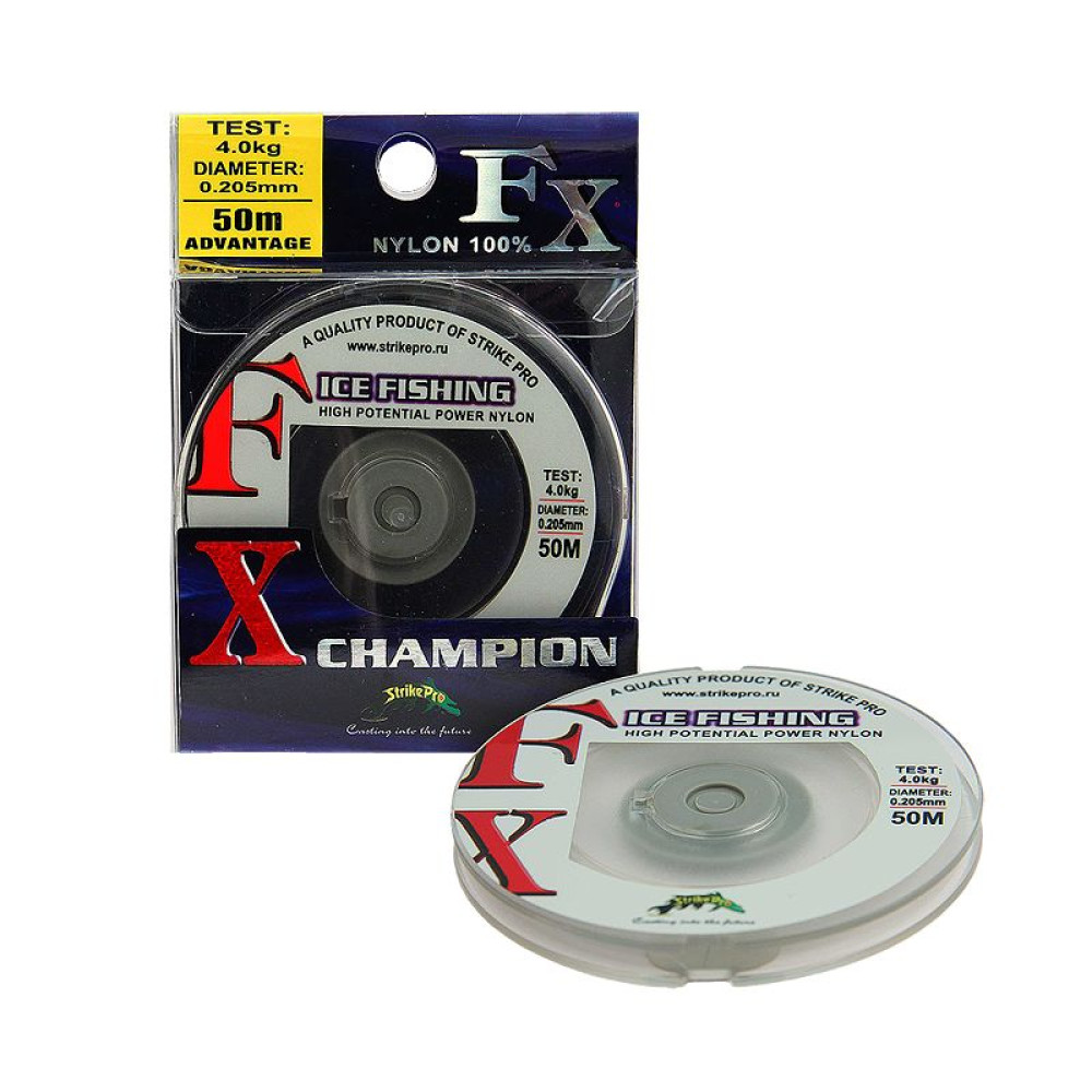 Волосінь Strike Pro FX Champion ice fishing 50м 0.105мм 1.5кг