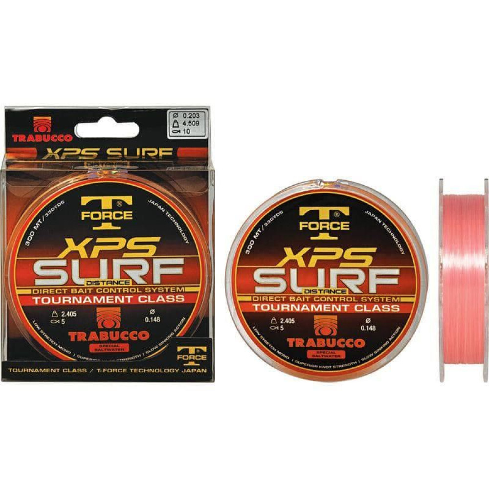 Леска Trabucco T-FORCE XPS Surf Distance 300м 0.25мм 7.034кг