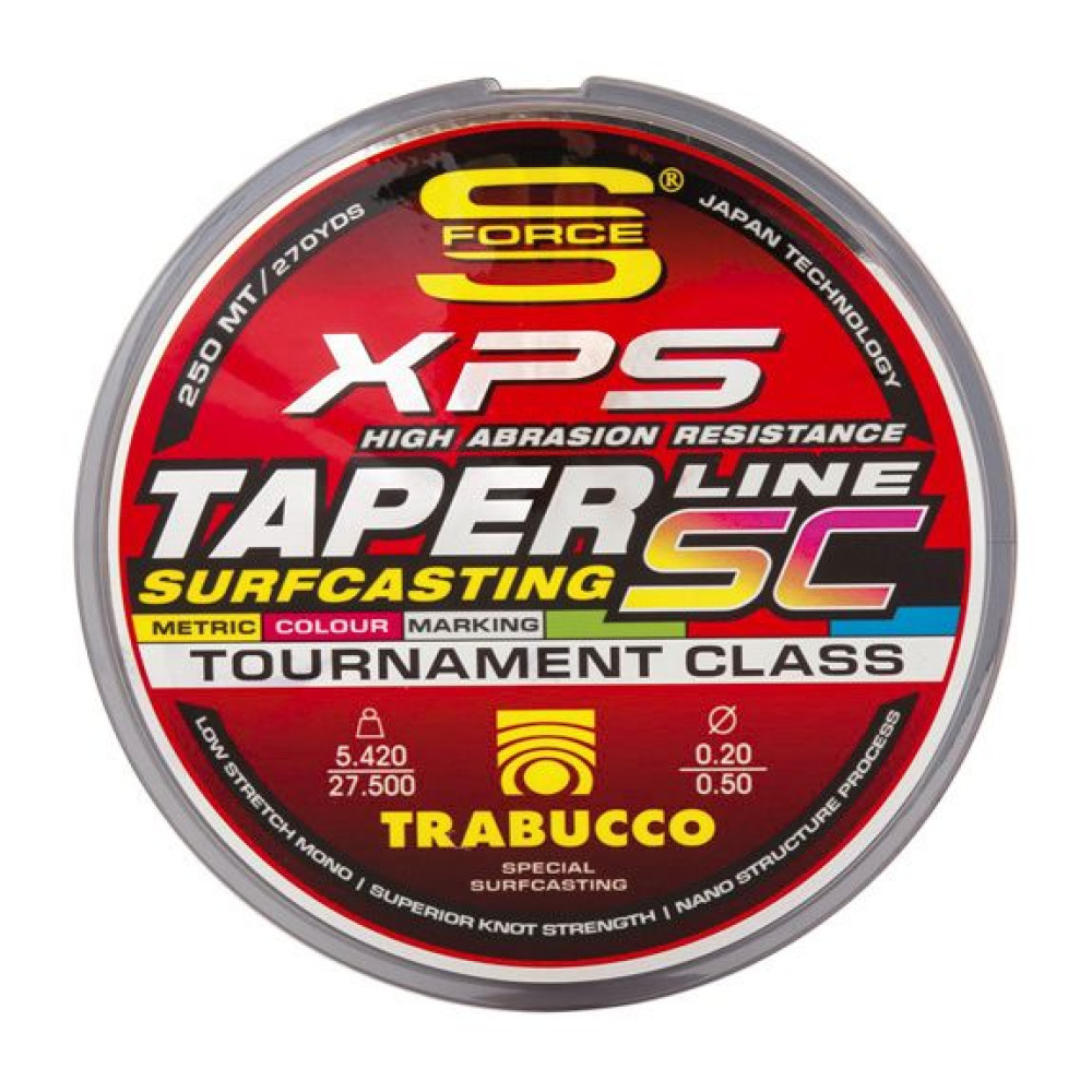 Конусная леска Trabucco T-Force SF Surf Taper Line  0.20–0.57мм 5.42–32.5кг 250м