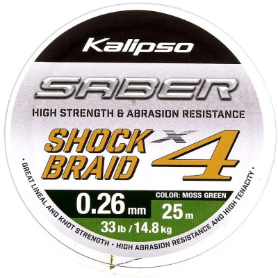Шок-лидер Kalipso Saber Shock Braid X4 MG 25м 0.26мм 14.8кг
