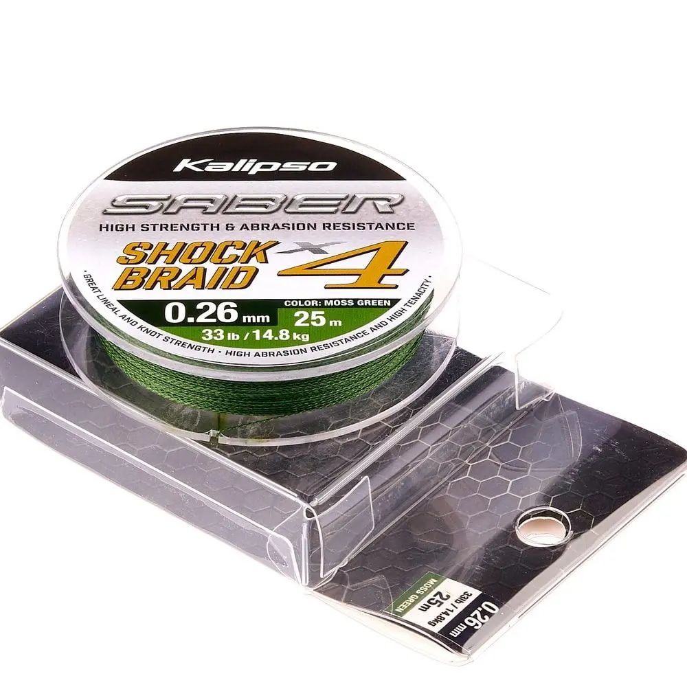 Шок-лидер Kalipso Saber Shock Braid X4 MG 25м 0.26мм 14.8кг