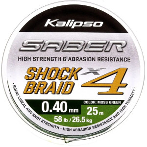 Шок-лидер Kalipso Saber Shock Braid X4 MG 25м 0.40мм 26.5кг