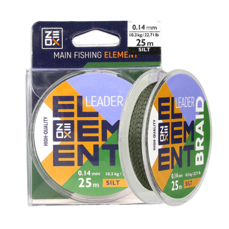 Шнур Zeox Element Leader Braid Silt 25м 0.12мм 7.6кг