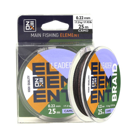 Шнур Zeox Element Leader Braid Camo 25м 0.12мм 7.6кг