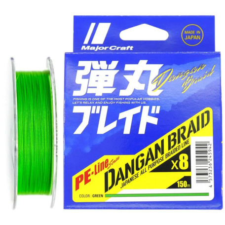 Шнур Major Craft Dangan Braid X8 150м Light Green PE 0.8/16lb 0.10mm