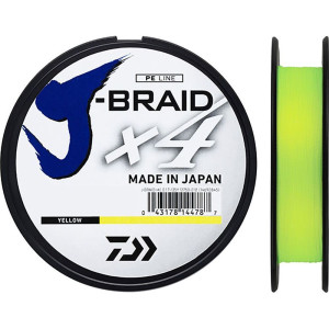 Шнур Daiwa J-Braid X4E Yellow 135m 0.07mm 2.6kg