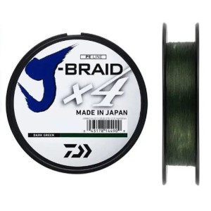 Шнур Daiwa J-Braid X4E Dark Green 135m 0.15mm 6.9kg