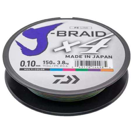 Шнур Daiwa J-Braid X4E 150m Multi Color 0.10mm 3.8kg